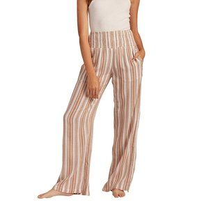 28.25" Inseam Billabong New Waves Striped Pants High Rise Elastic Waist …